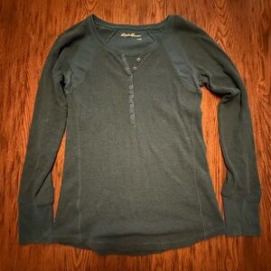 Eddie Bauer Teal Long Sleeve Henley M